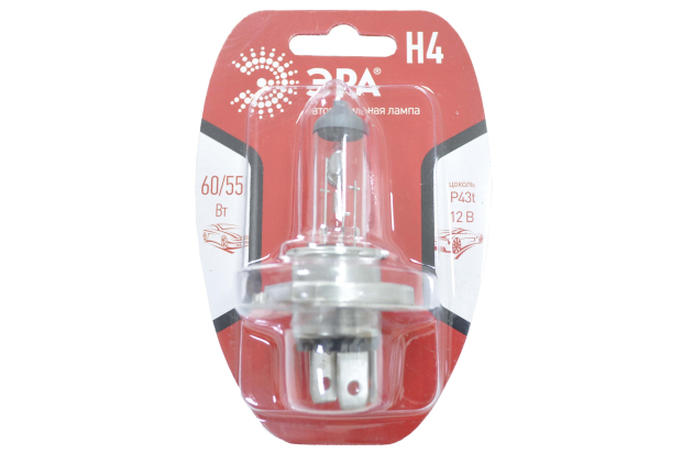Лампа автомобильная Эра H4 12V 55W P43t BL (для головного света)