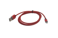 30021 Кабель Qumo MFI C48 USB-Apple 8pin опл. метал. пружина, 1.2м красный
