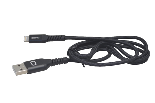 24181 Кабель Qumo MFI C48 USB-Apple 8pin опл. нейлон, 1.0м черный