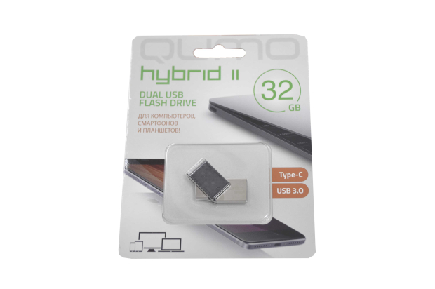 23786 Флэш Qumo 32GB Hybrid 2 USB3.0 c двумя коннекторами