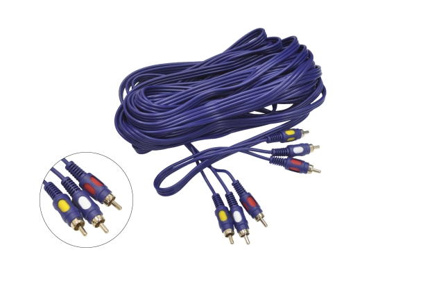 Шнур 3RCA "шт" - 3RCA "шт" 10.0м gold Strong