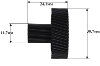 MM0310W Шестерня мясорубки Moulinex малая черная (11/51-зуб), D=30.7, d11.7, H24.1, h10