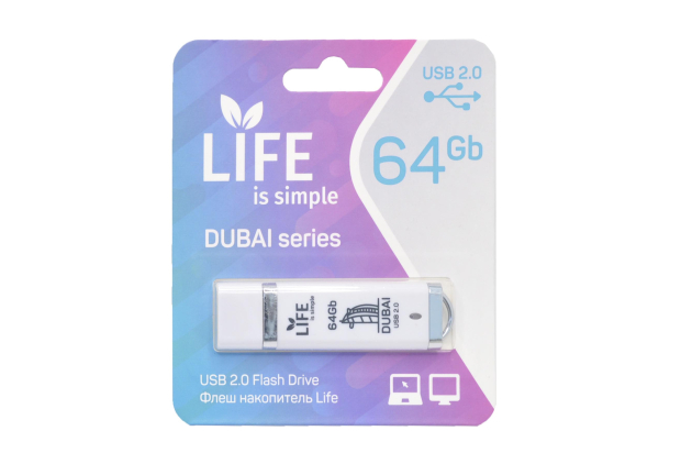 Флэш Life Dubai 64Gb USB2.0 white