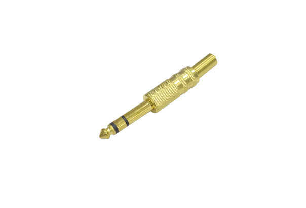 Разъем аудио 6.3mm "шт" стерео металл gold 1-105G