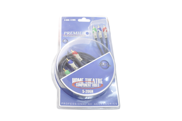 Шнур 3RCA "шт" - 3RCA "шт" (RGB) 1.5м gold 5-206H блистер