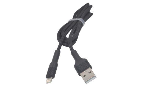 22559 Кабель Walker C575 для iPhone, в матерчатой обмотке, черный