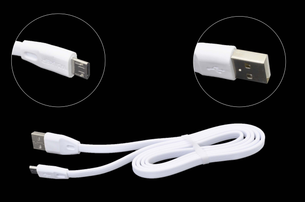 13685 Кабель Walker C320 USB - microUSB, плоский, белый
