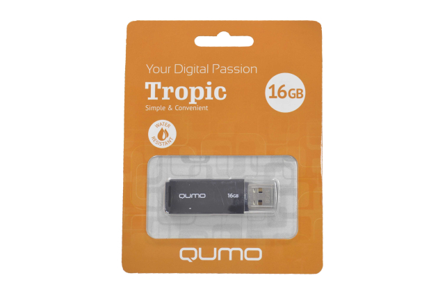 18481 Флэш Qumo 16Gb USB 2.0 Tropic (черный)