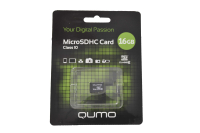 21616 Карта памяти Qumo MicroSDHC 16Gb Class10 без адаптера (черно-зеленый)