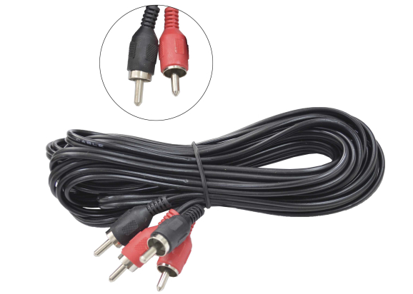 Шнур 2RCA "шт" - 2RCA "шт" черный  5.0м 17-0106