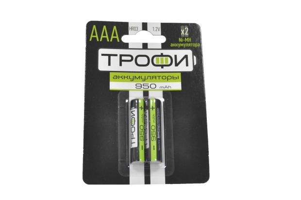 Трофи HR03-2BL 950mA (AAA) Аккумулятор (блистер)
