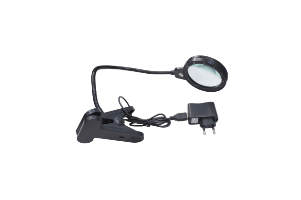 Лупа на прищепке D=75mm 6X с LED-подсветкой ZB667-75B