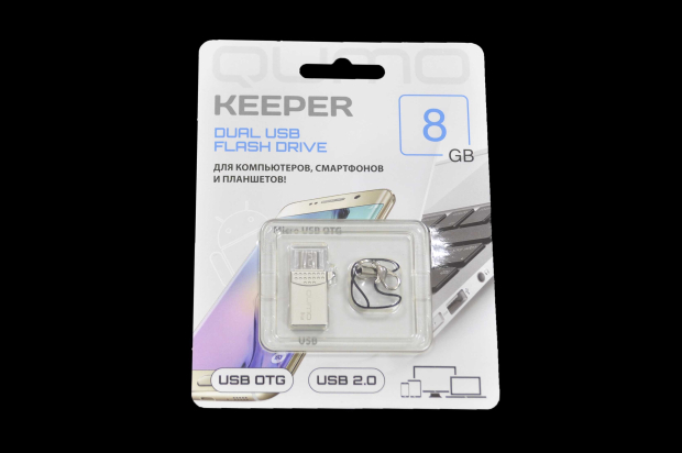 17460 Флэш Qumo 8Gb Keeper c двумя коннекторами