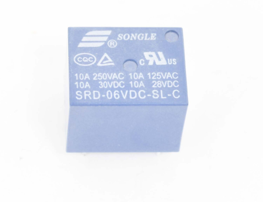 Реле SRD-06VDC-SL-C Катушка 6V, одна группа, 10А 19,0х15,8х15,5