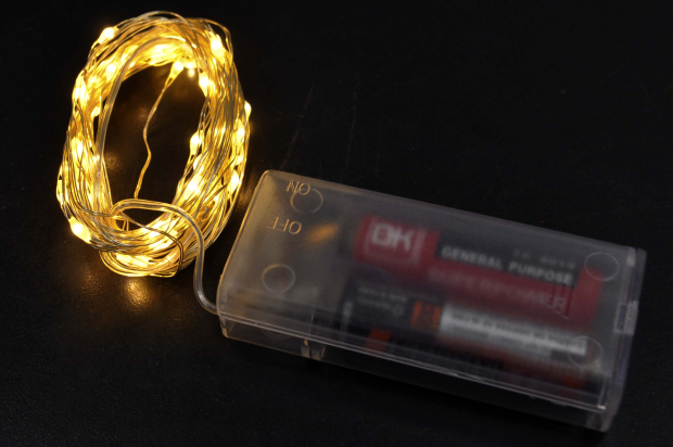 Гирлянда LED белая  5м + Батарейный отсек 2 x AA LD-153