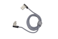 Шнур USB 2.0 AM > iPhone 5/5S/6/6+/6S/6S+/7/7+ 1.0м серый, угловой, тканевая оплетка