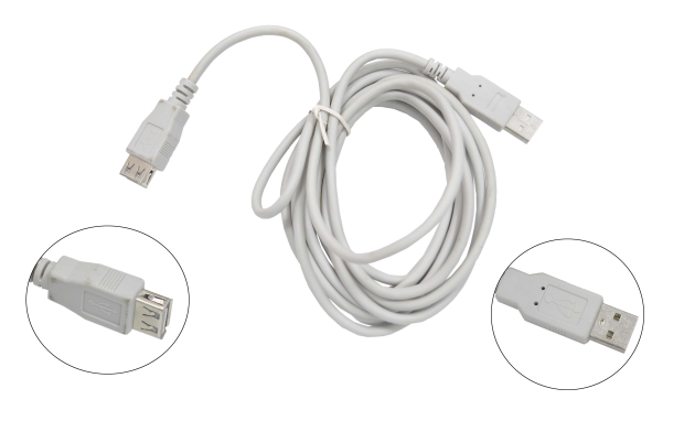 Шнур USB 2.0 AM > AF  3.0м серый AC-USB052B