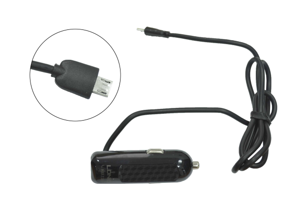 Зарядное устройство от прикуривателя microB 5V 2.1A + USB 1.2м LDNIO DL-C25