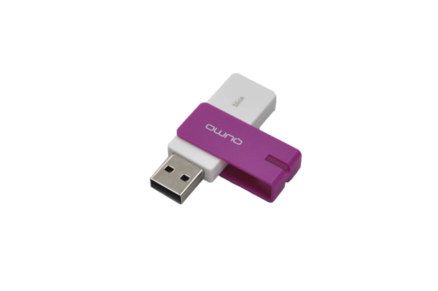18312 Флэш Qumo 16Gb USB 2.0 Click (фиолетовый)