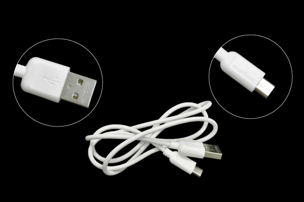 Шнур USB 2.0 AM > microB 0.8м белый Wopow LC-503