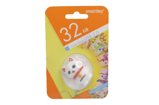 Флэш 32Gb USB2.0 Smart Buy  Котенок белый