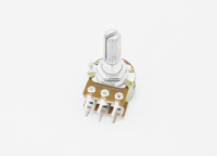 Резистор переменный 6pin(3+3) B500K d=16mm L=20mm стерео (с рифлением + шлиц)