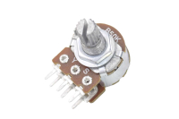 Резистор переменный 6pin(3+3) B50K d=16mm L=15mm стерео (с рифлением + шлиц) №010093