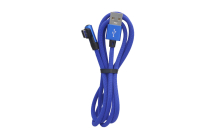 Кабель More choice K27A USB-Type-C  2.1A, угловой, нейлон, синий 1м
