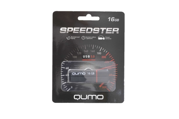 19655 Флэш Qumo 16Gb USB 3.0 Speedster (черный)