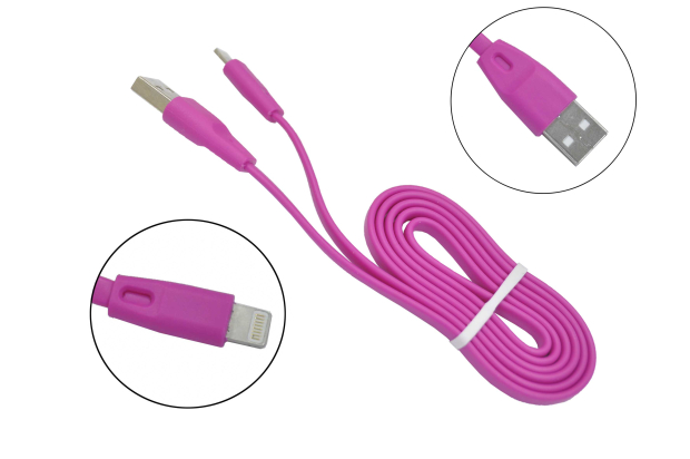 13682 Кабель Walker C320 USB - для iPhone 5/5S/6/6+/6S/6S+/7/7+8/8 розовый