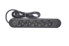 51553 Сетевой фильтр Qumo Power Bar Light SPFS (P-0009), 5 розеток+3USB 2,0м черный