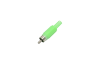 Разъем RCA "шт" пластик на кабель зеленый 1-200 (14-0406)