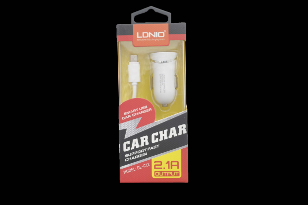 Зарядное устройство от прикуривателя 1USB (2.1A) Ldnio DL-C12 + шнур для microUSB белое