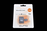 14814 Карта памяти Qumo microSD 2Gb с адаптером (бело-оранжевый)