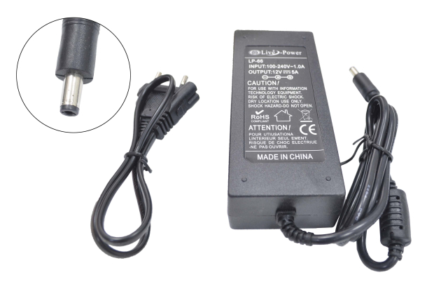 Блок питания 220V/12V  5.0A LP-66 (MR-353) (5.5x2.5) импульсный (адаптер)