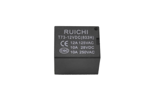 Реле T73-12VDC (R833H) (JQC-3F) Катушка 12V, одна группа, 10А 19,0х15,8х15,5