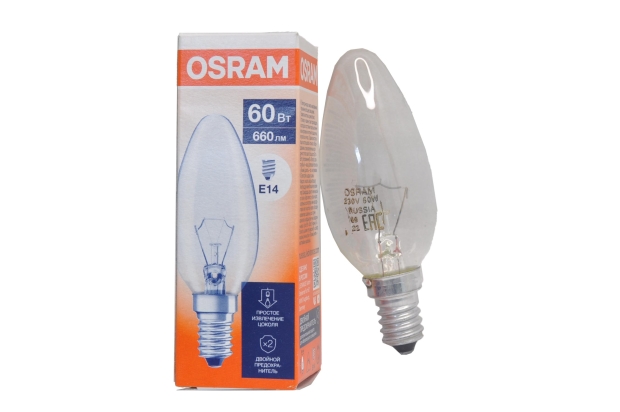 Лампа накаливания Osram B35 60Вт Е14