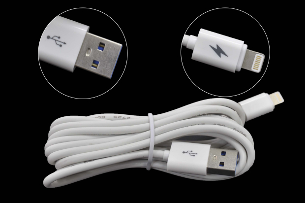 Шнур USB 2.0 AM > iPhone 5/5S/6/6+/6S/6S+/7/7+ 2.0м белый круглый 6-703 2.0