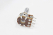 Резистор переменный 6pin(3+3) B10K d=16mm L=20mm стерео (с рифлением + шлиц)