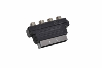 Переходник SCART "шт" - 4 x RCA "гн" (вход-выход) пластик 303-355