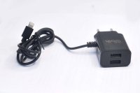 UHS22L Сетевое зарядное устройство UBIK встроенный кабель Lightning,  2USB, 2.1A, черный
