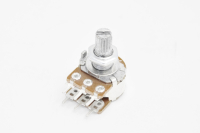 Резистор переменный 6pin(3+3) A50K d=16mm L=15mm стерео (с рифлением + шлиц)