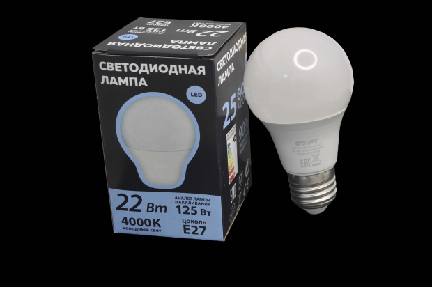 Лампа светодиодная Старт ECO LEDGLSE27 22W-E27-4000K