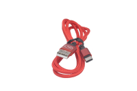 24110 Кабель XO NB-143 USB -Type-C 2.4A, тканевая оплетка, красный