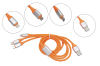 Шнур USB 2.0 AM > iPhone 5/5S/6/6+/6S/6S+/7/7+ + microB + USB type-C 1.0м №1639