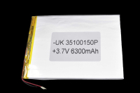 00-00016029 Аккумулятор 3.7V 6300mAh 3.5x100x150mm универсальный с проводками