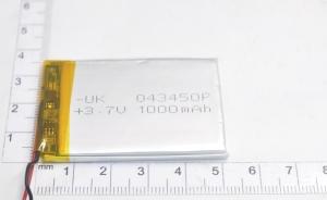 00-00015993 Аккумулятор 3.7V 1000mAh 4.0x34x50mm универсальный с проводками
