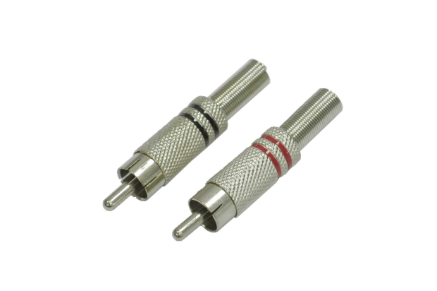 Разъем RCA "шт" металл на кабель (2шт) 14-0405-4
