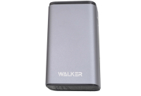 20239 Портативное зарядное устройство Walker WB-710QC 10000mA-ч, Li-Pol, QC3.0, 18Вт, USBx2, Type-C, дисплей, металл, серое
