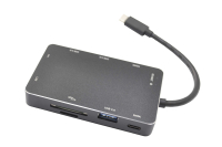 60312 Внешний 4-портовый USB-HUB SPEED DRAGON (FG-CHPDC3ALR-1MB-BU01) Type-C TO 3XUSB 3.0, 1XType-C with PD, 1XHDMI, 1XSD/TF SLOT, 1XRJ45 GLAN OEM